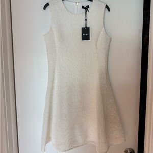 DKNY Ivory Floral Patterned Mini Dress